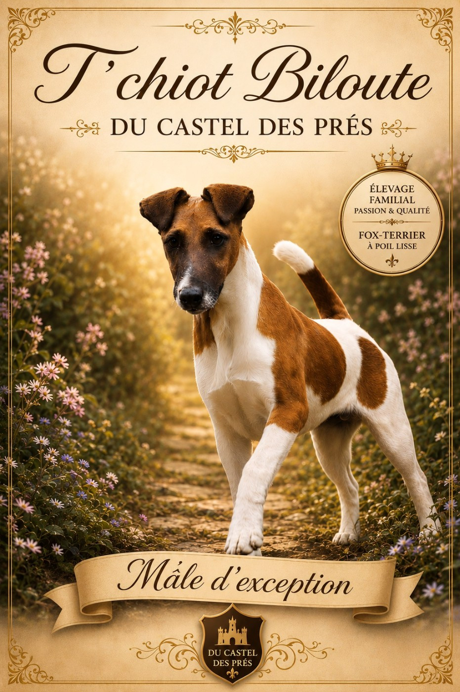 T'chiot biloute - Fox Terrier à poil lisse Du castel des pres