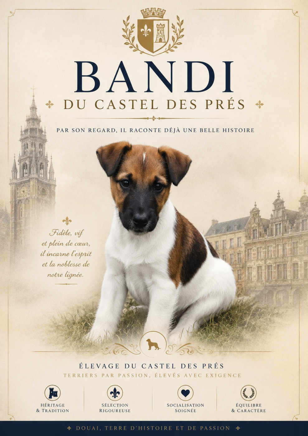 Bandi du Castel des Prés, magnifique chiot Fox Terrier à Poil Lisse"